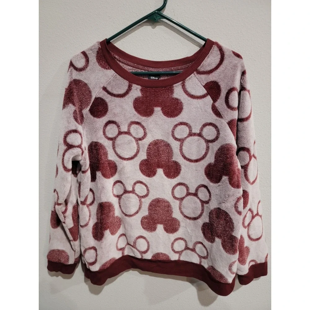 Mickey Mouse Disney Character Ladies' Fleece 2-piece Pajama Set‎ RED Large 12/14 - Picture 3 of 12